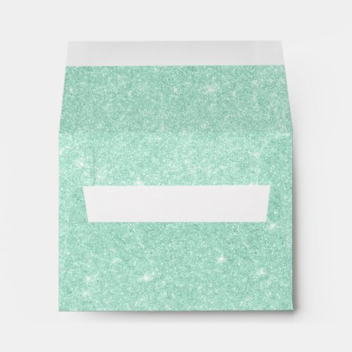 Elegant stylish mint green glitter  envelope