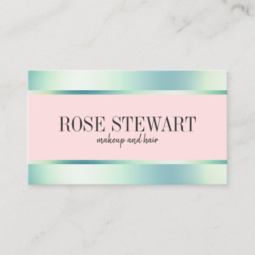 Elegant stylish mint green makeup and hair business card
