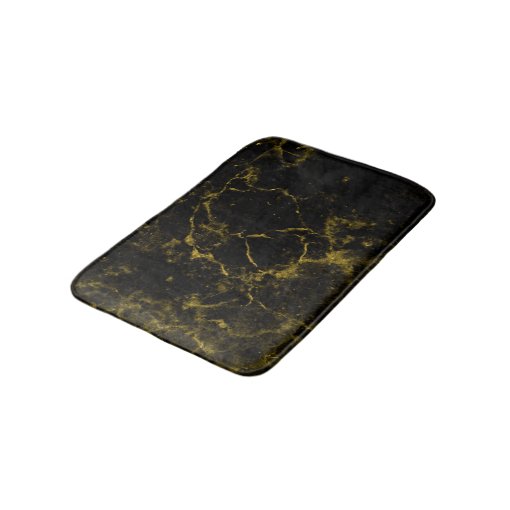 elegant stylish modern chic black and gold marble bath mat Zazzle