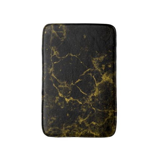 elegant stylish modern chic black and gold marble bath mat Zazzle