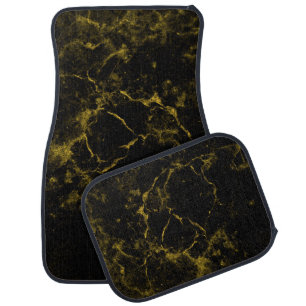 elegant stylish modern chic black and gold marble car floor mat