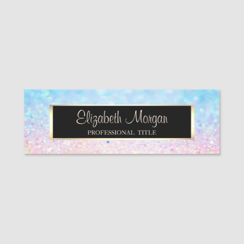 Elegant Stylish Modern FrameBokeh Ombre Name Tag