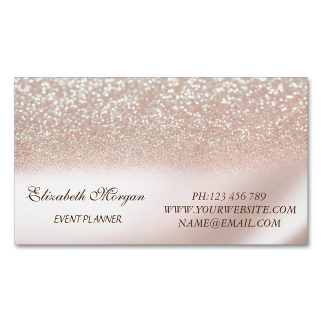 Elegant Stylish Modern Glitter Business Card Magnet (Front)