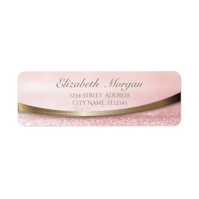 Elegant Stylish Modern Glittery Bokeh Label (Front)