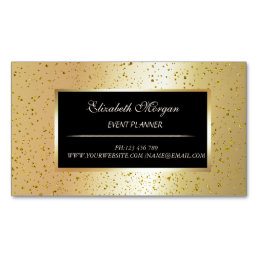 Elegant Stylish Modern Gold Confetti, Frame Business Card Magnet