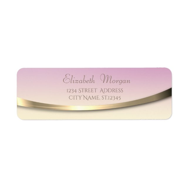 Elegant Stylish Modern Gold  Ombre Label (Front)
