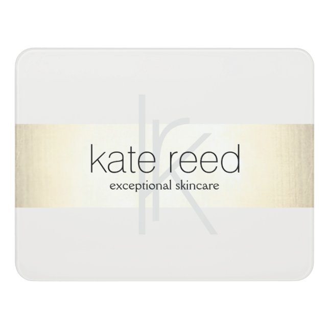 Elegant Stylish Modern Gold Stripe Door Sign (Contemporary Front)