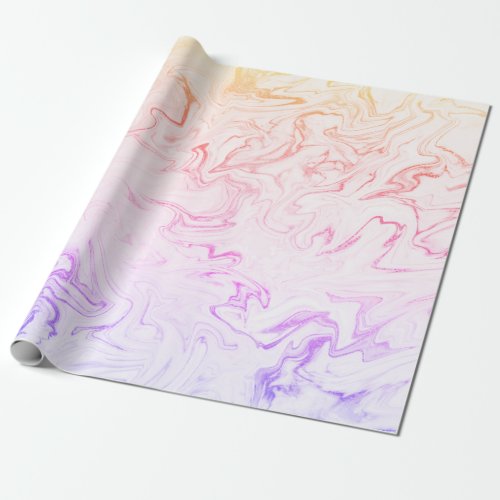 Elegant stylish modern holographic marble wrapping paper