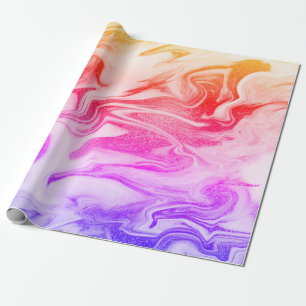 Elegant stylish modern holographic marble wrapping paper