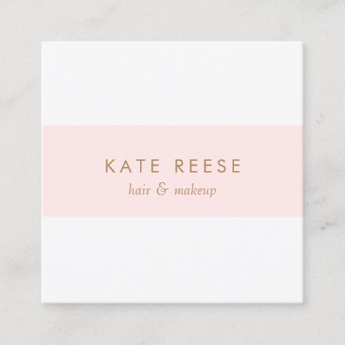 Elegant Stylish Modern Light Pink Striped Square Business Card