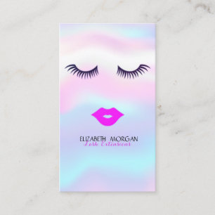 Elegant Stylish Modern ,Lips,Lashes Holographic Business Card