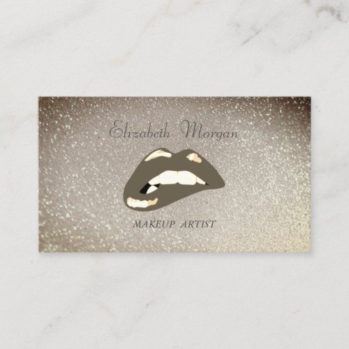 Elegant Stylish Modern Proffesional Glittery_Lips Business Card