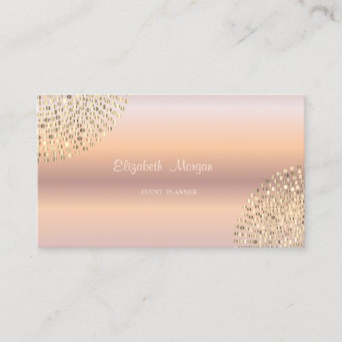 Elegant Stylish Modern Rose Gold SimpleDots Business Card
