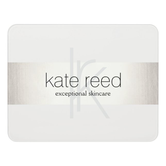 Elegant Stylish Modern Silver Stripe Door Sign (Contemporary Front)
