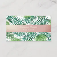 Modern good Tropical Jungle Leaves, Premium Printed Business Card, Cute Palm Leaf Pattern