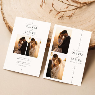 Elegant Stylish Modern Two Photo Wedding Invitation