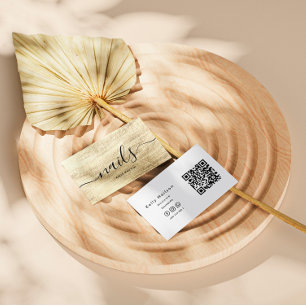 Elegant Stylish Nail Salon Manicure Qr Code Business Card