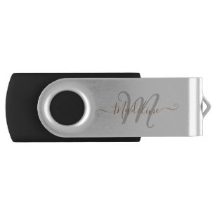 Elegant Stylish Name Monogram Flash Drive