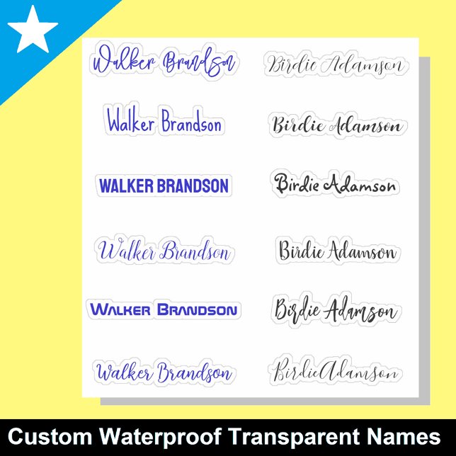 Elegant & Stylish Name Stickers (Unique name labels)