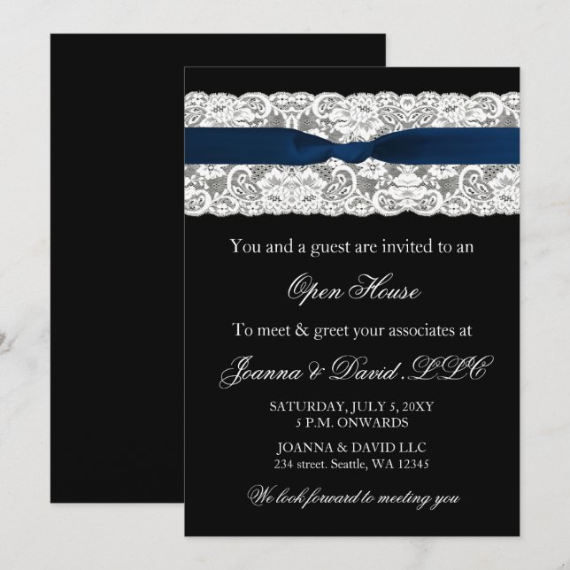 Elegant Stylish Navy Corporate Invitation (Front/Back)