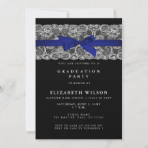 Elegant Stylish Navy Photo Graduation Invitation