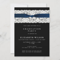 Elegant Stylish Navy Photo Graduation Invitation