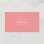 elegant stylish necklace solitaire grey coral pink business card (Back)