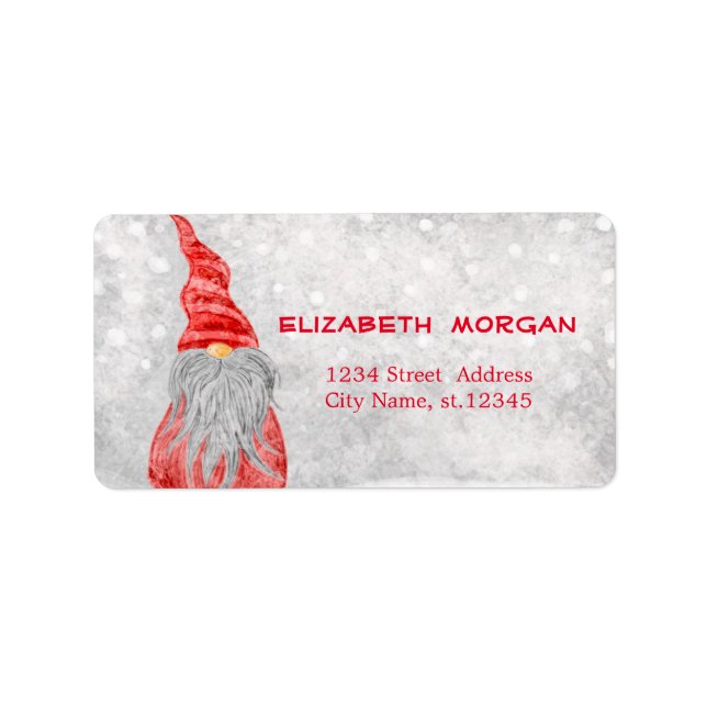 Elegant,Stylish Nordic Gnome Bokeh Label (Front)