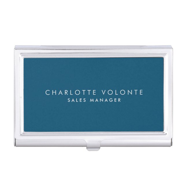 Elegant Stylish Ocean Blue Professional Art Business Card Case (Front)