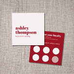 Elegant Stylish Old White Cherry Red Salon Loyalty Card<br><div class="desc">Modern fully customizable loyalty card template with bold fonts,  old white colors. Elegant modern design,  perfect marketing tool for your best customers.</div>