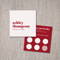 Elegant Stylish Old White Cherry Red Salon Loyalty Card