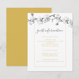 Elegant Stylish Orchid Wedding Information Note  Card