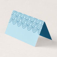 Elegant Stylish Outline Blue Geometric Place Card