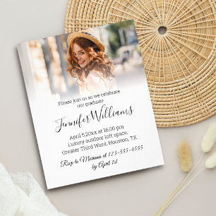 elegant stylish photo Graduation party Invitation  Flyer