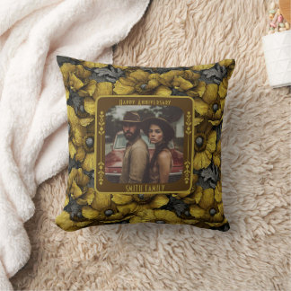 Elegant Stylish Photo Throw Pillow For Mom And Dad