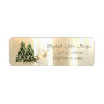 Elegant,Stylish Pine Trees,Christmas Reindeer Label<br><div class="desc">Adorable pine trees and faux gold reindeer on shiny background. An elegant and sophisticated designe.Costumize with your name and address details.</div>