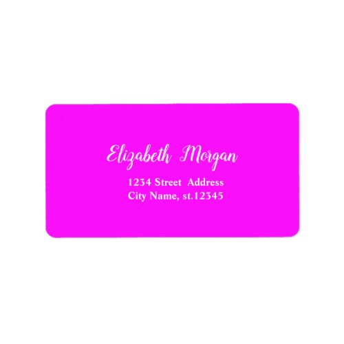 Elegant Stylish Pink Fluorescent Neon  Label