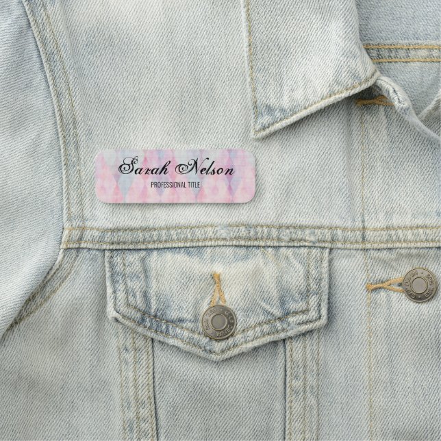 Elegant Stylish Pink Name Tag (In Situ)