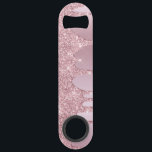 Elegant stylish pink rose gold glitter drips bar key<br><div class="desc">This pretty design features faux pink & rose gold dripping glitter metallic texture and elegant font.</div>