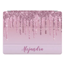 Elegant stylish pink rose gold glitter drips iPad pro cover Elegant stylish pink rose gold glitter drips iPad pro cover