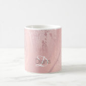 Elegant stylish pink rose gold glitter marble coffee mug (Center)