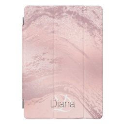 Elegant stylish pink rose gold glitter marble iPad pro cover