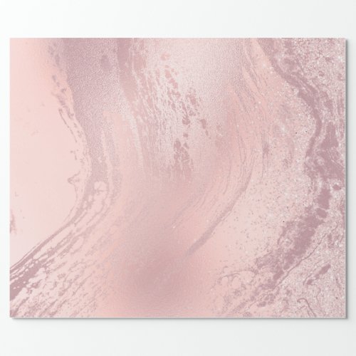 Elegant stylish pink rose gold glitter marble wrapping paper