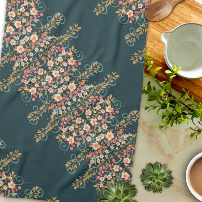 Elegant Stylish Pretty Floral Pattern  Kitchen Towel (Creator Uploaded)