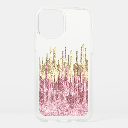 Elegant stylish pretty glitter drips speck iPhone 12 case