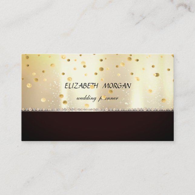 Elegant Stylish Professional ,Black,Shiny,Confetti Business Card (Front)