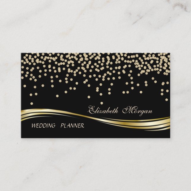 Elegant Stylish Proffesional  -Black-Diamonds Business Card (Front)