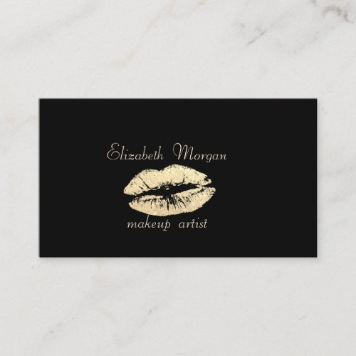 Elegant Stylish Proffesional  Black_Glittery Lip Business Card