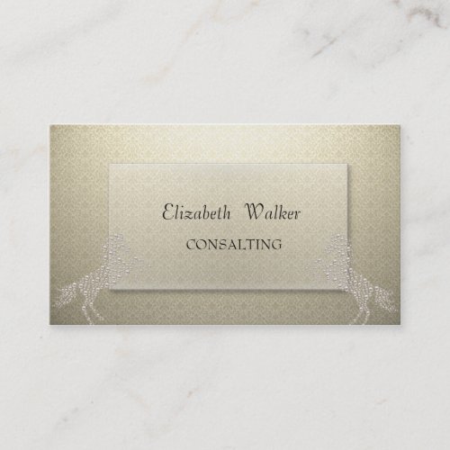 Elegant Stylish Proffesional Damask  Horse Business Card