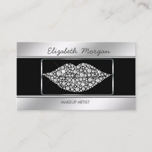 Elegant Stylish Proffesional Diamonds Lips  Business Card